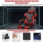 Ergonomiška žaidimų kėdė su reguliuojama atlošo atrama (Raudona)