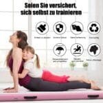 Pripučiamas gimnastikos kilimėlis 3 m (Rožinė)