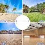 Nešiojamas reguliuojamo aukščio tinklinio ir badmintono tinklas (Mėlyna ir balta)