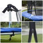 Profesionalus lauko batutas 430 cm su apsauginiu tinklu ir kopėčiomis (Mėlyna)