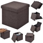 Daugiafunkcis sulankstomas pufas su daiktadėže (Smėlio spalvos)