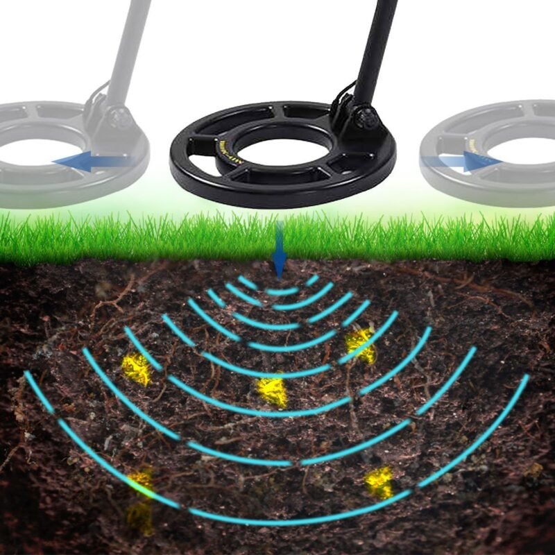 Profesionalus metalo detektorius su vandeniui atspariu paieškos antgaliu ir LCD ekranu (Geltona)