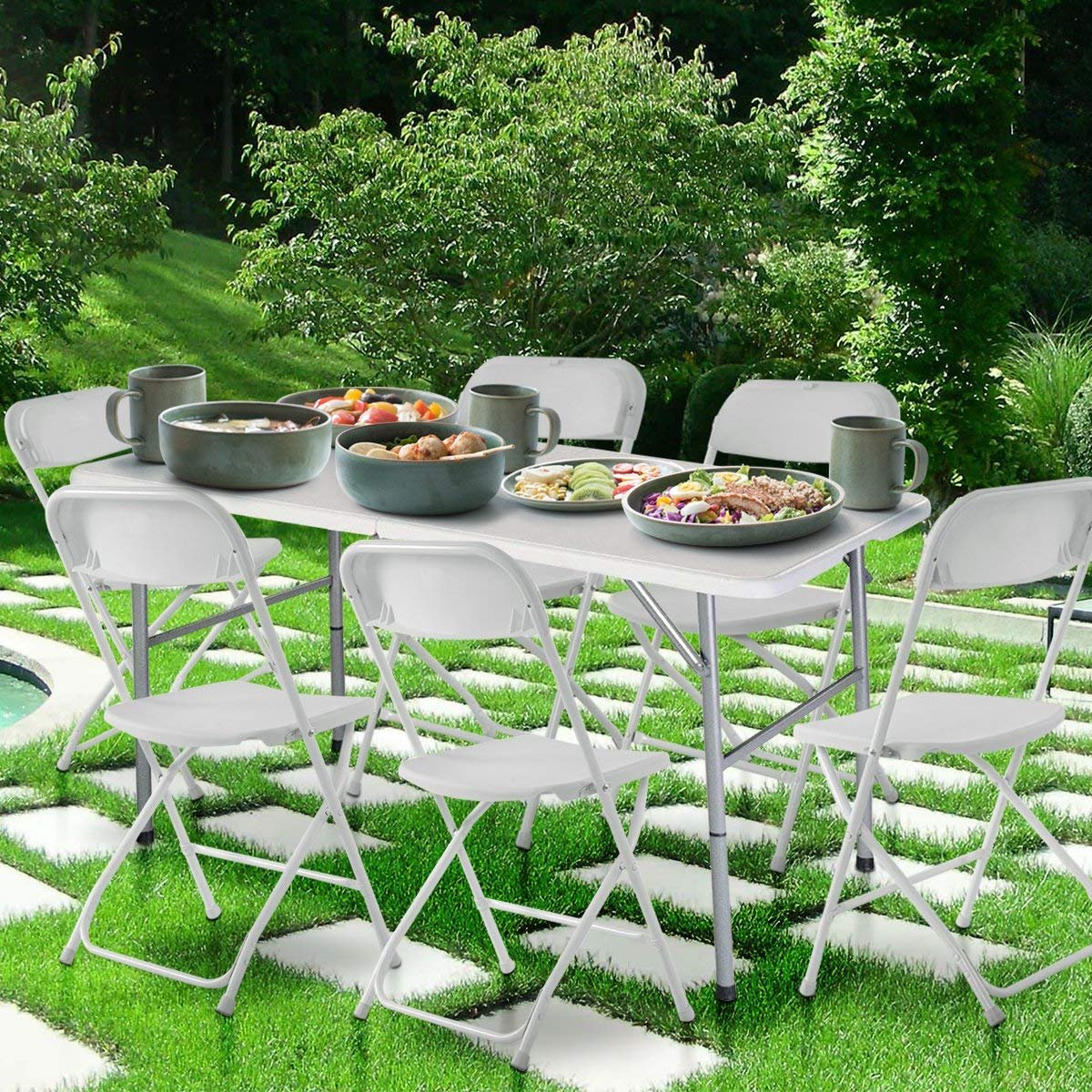 81klid9qazl._sl1200_ Universalus sulankstomas stalas su nešiojimo rankena (Balta)