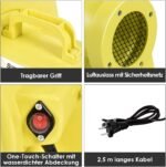 Galingas 850W oro pūtiklis greitam pripučiamų žaislų ir pramogų įrangos pripūtimui (Geltona)