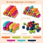 Magnetiniai konstravimo rinkiniai vaikams 88 detalės (Spalvota)