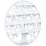 Apvalus 5 pakopų sieninis lentynų stovas (Balta)