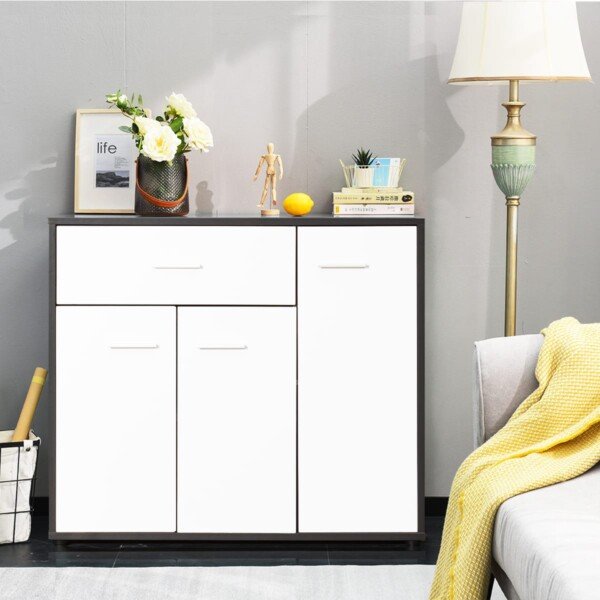 Moderni komoda su stalčiumi ir skyriumi (Pilka)