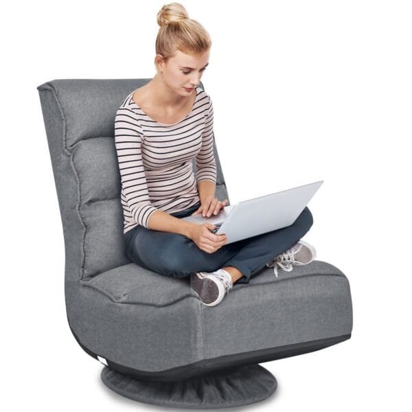 Reguliuojamas besisukantis grindų krėslas (Pilka)