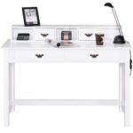 Darbo stalas su keturiais stalčiais ir nuimama viršutine dalimi (Balta)