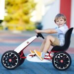 Vaikiškas kartingas su pedalais ir reguliuojama sėdyne (Balta)