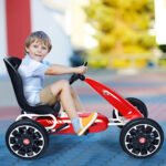 Vaikų kartingas su reguliuojama sėdyne ir pedalais (Raudona)