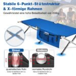 Sulankstoma stovyklavimo lova 204 kg talpos (Mėlyna)