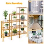 5 pakopų bambukinė lentyna (Natūrali)