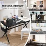 Darbinis stalas su šonine kišene ir stalčiumi 120 cm (Juoda ir balta)