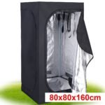 Augalų auginimo palapinė su užtrauktuku 80 x 80 x 160 cm (Juoda)