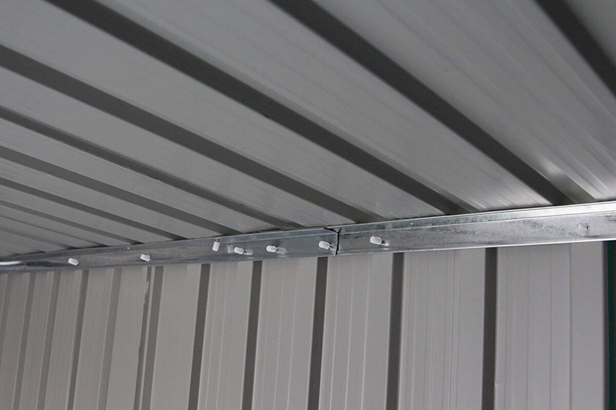 Sodo namelis su metaliniu pamatu 213x127x185 cm (Tamsiai pilka)