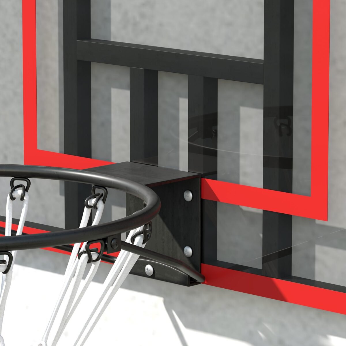 Sieninė reguliuojamo aukščio krepšinio lenta su lanku