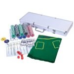 Profesionalus pokerio rinkinys su 500 lazerinių žetonų ir aliuminio lagaminu (Balta)