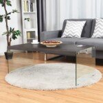 Stalviršis su medžio ir stiklo detalėmis 110 x 55 x 40 cm (Ruda)