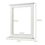 Stačiakampis vonios veidrodis su lentynėle (Balta)