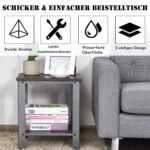 Kavos staliukas su lentyna 40x40x45 5 cm (Pilka)