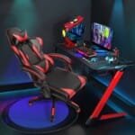 Ergonomiška žaidimų kėdė su reguliuojama atlošo atrama (Raudona)