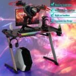 Ergonomiškas žaidimų stalas su RGB apšvietimu (Juoda)