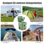 Nešiojamas turistinis tualetas su 20 l nuotekų rezervuaru (Žalia)