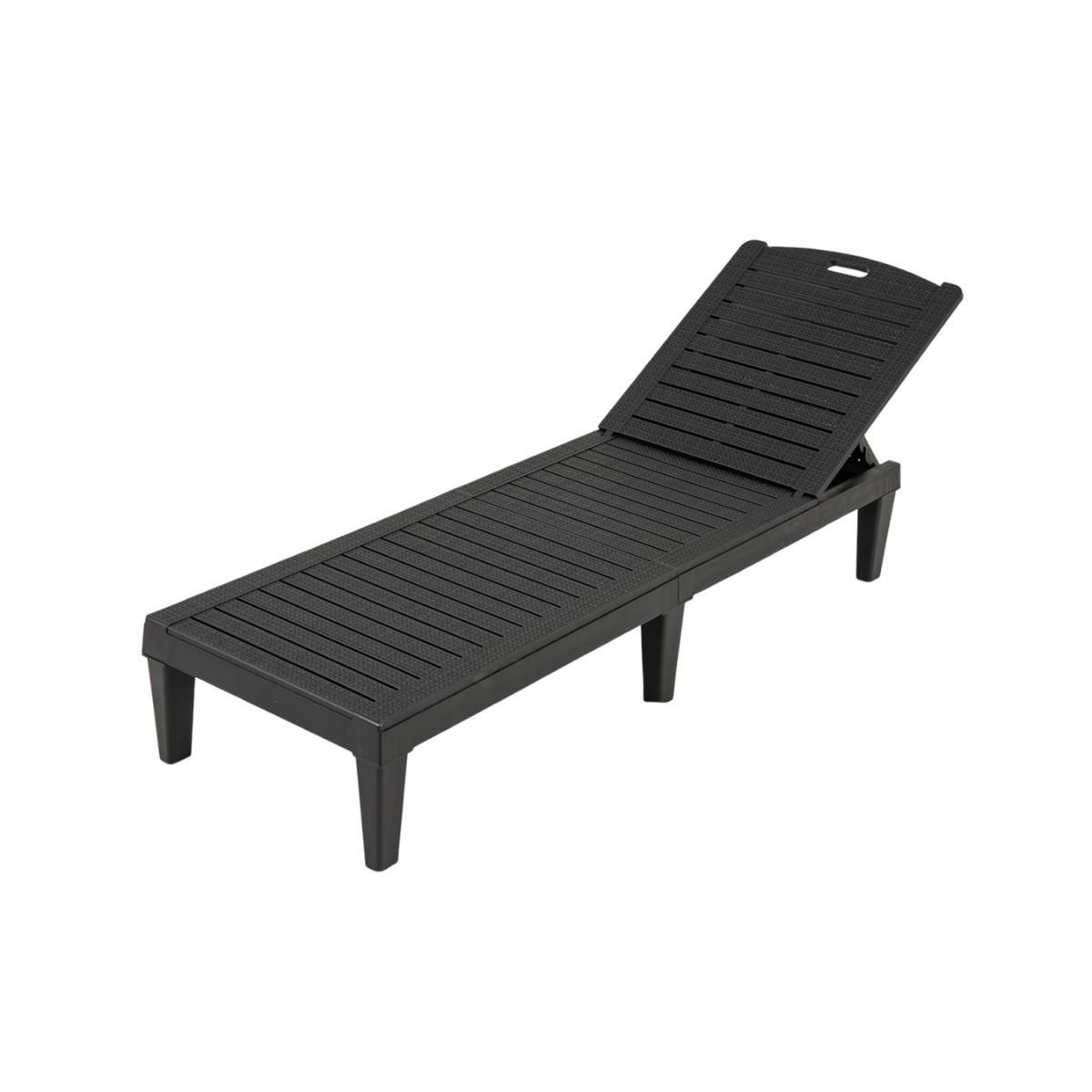 NP12482WH-2-juodas Reguliuojamo atlošo lauko gultų komplektas (2 vnt.) (Juoda)