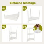 Kampinė lentyna su trimis pakopomis (Balta)