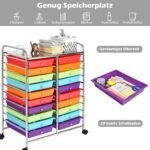 Daugiafunkcis vežimėlis su dvidešimt stalčių (Spalvotas)