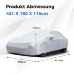 Vandeniui atspari automobilio danga su užtrauktuku (Sidabrinė)