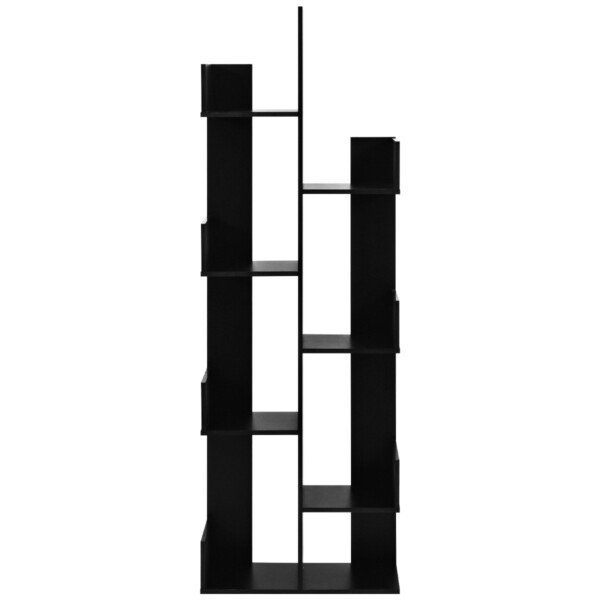 Aštuonių atvirų lentynų knygų lentyna (Juoda)