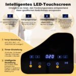 Kompaktiškas 5 kg drabužių džiovintuvas su lietimui jautriu LED ekranu (Balta)