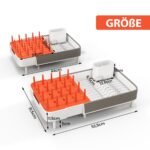 Ištraukiamas indų džiovintuvas su nuimamu įrankių laikikliu (Balta)