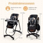 Reguliuojama kūdikio kėdutė su ratukais (Juoda)