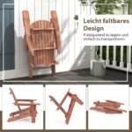 Sulankstoma medinė sodo kėdė 180 kg talpos (Ruda)