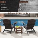 HDPE ir ratano lauko kėdė su puodelių laikikliu (Juoda)