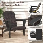 HDPE ir ratano lauko kėdė su puodelių laikikliu (Juoda)