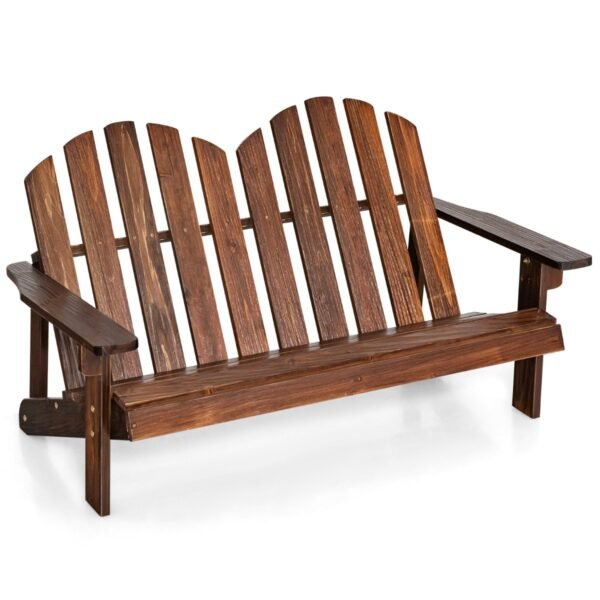 Dvivietis lauko krėslas vaikams Adirondack stiliaus (Ruda)