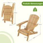 Sulankstoma bambukinė „Adirondack“ kėdė (Natūrali)