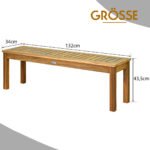 Lauko akacijos medienos suolas 132 cm (Natūrali)