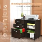 Mobilioji biuro spintelė su 3 stalčiais ir ratukais (Ruda)