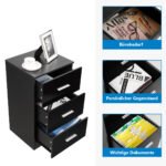 Stalinis 3 stalčių konteineris (Juoda)