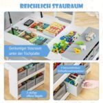 Daugiafunkcis stalas su pakeliama darbine plokšte ir laikymo skyriais (Pilka)