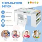 Daugiafunkcis stalas su pakeliama darbine plokšte ir laikymo skyriais (Pilka)