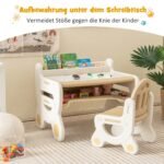 Vaikiškas rašomasis stalas su kėde ir reguliuojama plokšte (Ruda)