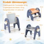 Daugiafunkcis vaikiškas stalas su kėdute ir dvipuse lenta (Mėlyna)