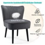 Modernus krėslas su aukšta atlošo atrama ir plačia minkšta sėdyne (2 vnt.) (Pilka)