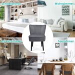 Modernus krėslas su aukšta atlošo atrama ir plačia minkšta sėdyne (2 vnt.) (Pilka)